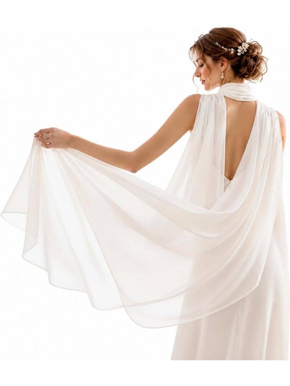 Chiffon Neck Scarf Wedding Wrap - Elegant Lightweight Accessory for Special